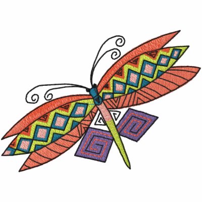 Funky Dragonfly Embroidered Polo Shirt Funky Dragonfly Embroidered Polo Shirt