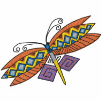 Funky Dragonfly Embroidered Polo Shirt