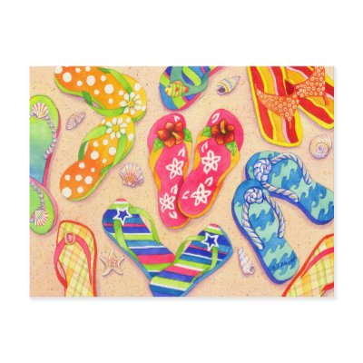 Funky Flip Flops by BarbaraBayerArt