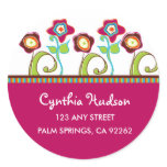 Funky Flowers Address Labels stickers