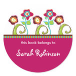 Funky Flowers Book Labels