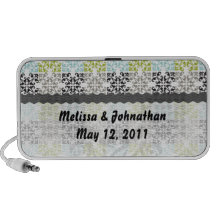 funky geometric damask  wedding keepsake notebook speaker