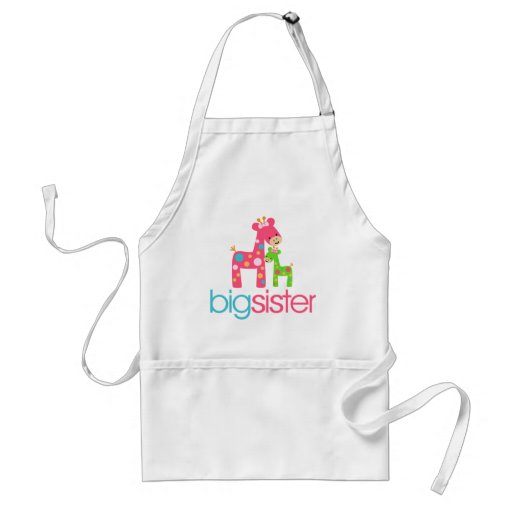 Funky Giraffe Big Sister Tshirt Aprons