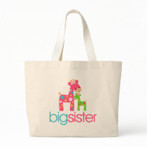 Funky Giraffe Big Sister Tshirt Bag