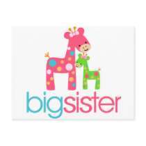 Funky Giraffe Big Sister Tshirt Postcards