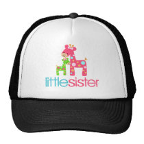 Funky Giraffe Little Sister tshirt hats