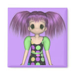 Funky Girl Anime Kid Magnet