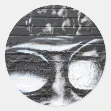 funky graffiti round stickers