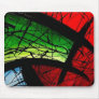 Funky Green Abstract Square Painting Mouse Pad