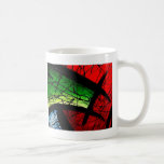 Funky Green Abstract Square Painting Mugs