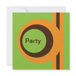 Funky Green Orange & Brown Abstract Retro Party