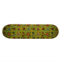 Funky Green Star Pattern Skateboard Decks
