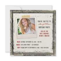 Funky Grunge Birthday Party Invitation (taupe)