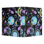 funky hippie design 3 ring binders