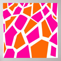 Funky Hot Pink Orange Giraffe Print Girly Pattern