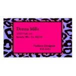 Funky Hot Pink Zebra Cheetah Set Business Card Template