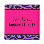 Funky Hot Pink Zebra Cheetah Set Fridge Magnets