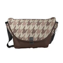 Funky Houndstooth Pattern in Soft Brown & Rosewood Commuter Bags