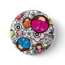 Funky Japanese Kokeshi Dolls button