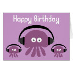 Funky Jellyfish DJ Birthday Greeting Card