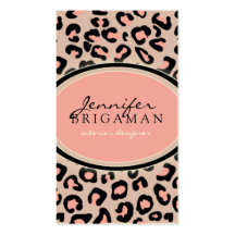 Funky Leopard Print Custom Business Card :: Pink