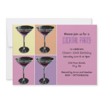 Funky Martini Cocktail Party Invitation