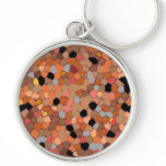 Funky Mosaic Oranges Dots, Keychain, Customize