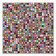 Funky Mosaic Tiles Pattern With Jewel Tones Photographic Print