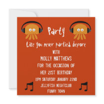 Funky Orange Jellyfish DJ party