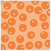 Funky orange retro pattern. photo cut out