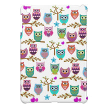 funky owls on changeable background colour