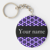 Funky Pattern custom name keychain (black) keychains