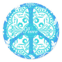 Funky Peace Sign Round Stickers