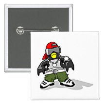 Funky Penguin Pinback Button
