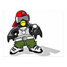 Funky Penguin Postcard