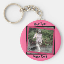 Funky Pink and Black Frame Keychain