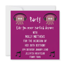 Funky Pink Jellyfish DJ Customizable Party