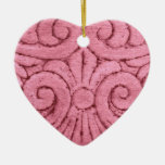 Funky Pink Swirls and Curls Christmas Ornaments