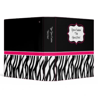 Funky Pink Zebra Binder by cutencomfy