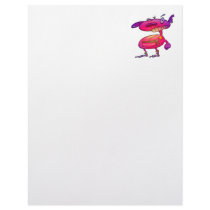 funky punk socks fuschia violet monster letterhead design
