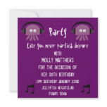 Funky Purple Jellyfish DJ Customizable Party invitations