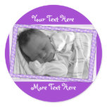 Funky Purple Polkadot Frame Stickers