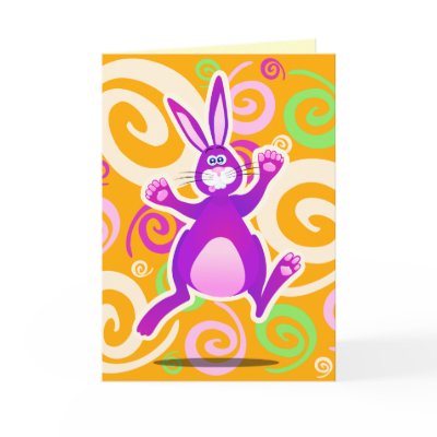 Funky rabbit, greeting card by PinkHurricane