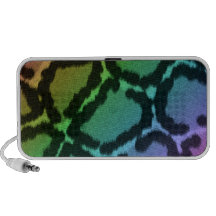 funky rainbow leopard animal print pattern iPod speakers
