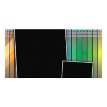 Funky rainbow page layout customized photo card
