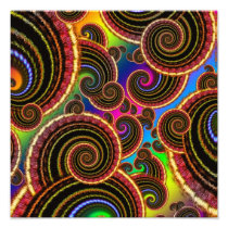 Funky Rainbow Swirl Fractal Art Pattern