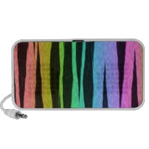 funky rainbow tiger stripes animal print pattern mini speakers