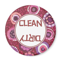 Funky Red Clean Dirty Dishwasher Magnet magnets