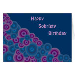Funky Retro Circles Sobriety Birthday Card