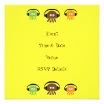 Funky Retro DJ Jellyfish Yellow Custom Party Announcements